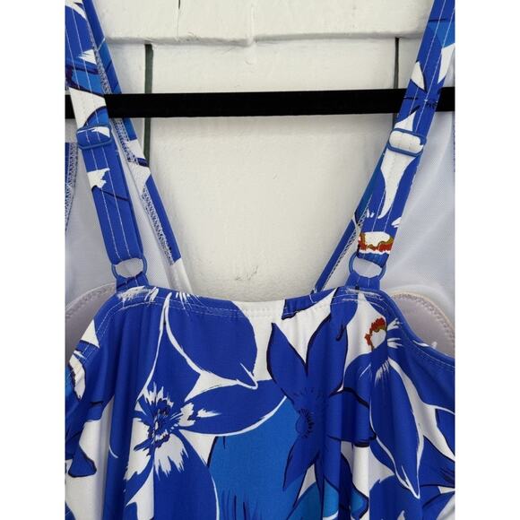 Nip Tuck Swim 6 One Piece Amanda Forget Me Not Swimsuit Multi-Fit Cup Blue White - Picture 6 of 10